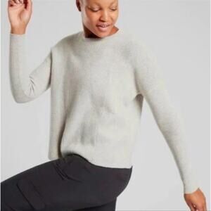 Athleta Sweater Turin Knit Wool Cashmere Sweater Crewneck